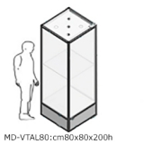 MD-VTAL80 richiedi preventivo - Vetrina espositiva ad isola linea ARGURION Vetrina espositiva ad isola linea ARGURION "telaio in alluminio". cm 80x80x200h - Vetrina espositiva ad isola linea ARGURION