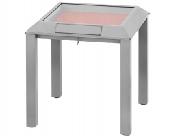 Vetrina espositiva TESTI "vetrina a tavolo in acciaio" MD-VTA4.