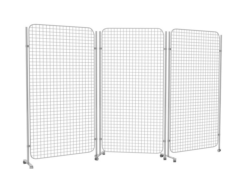 Griglia espositiva su ruote della LINEA GRID.