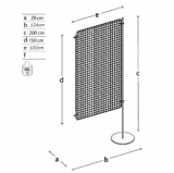 Pannello espositivo EXPO' "griglia aggiuntiva" con base tonda.MD-EXG10T1 - Pannello espositivo EXPO' 