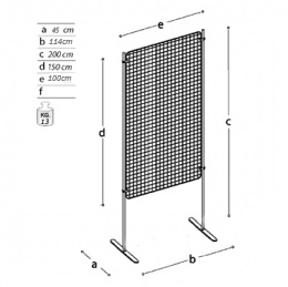 Pannello espositivo EXPO'  "griglia metallica" con basi diritte.MD-EXG10D2