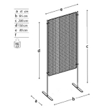 Pannello espositivo EXPO'  "griglia metallica" con basi diritte.MD-EXGD2 - Pannello espositivo EXPO'  