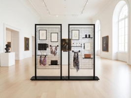 Pann.espositivo SIDEROS' "griglia metallica" con morsetti.MD-PN12G