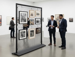 Pann.espositivo SIDEROS  "n.2 griglie metalliche" con morsetti.MD-PNP24G