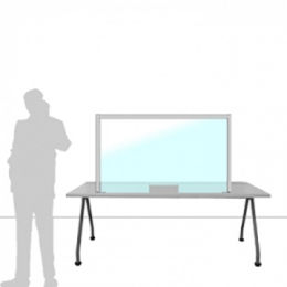 Schermo divisorio MACRO FRONT OFFICE - cm 140x80h  con fessura passacarte cm 30x8h