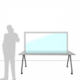 Schermo divisorio MACRO FRONT OFFICE - cm 160x80h con lastra sollevata