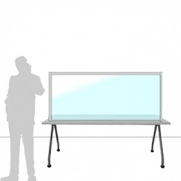 Schermo divisorio MACRO FRONT OFFICE - cm 180x80h con lastra sollevata cm 4