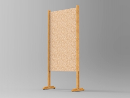 Pannello espositivo EXPOX con struttura in legno e lastra in OSB