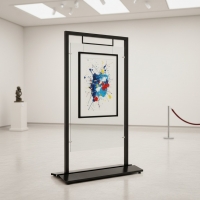 Pann.espositivo SIDEROS' "lastra in plexiglass" con morsetti.MD-PN12M