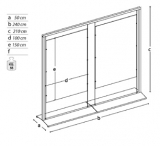 Pann.espositivo SIDEROS "n.2 lastre composite" con morsetti e cavetti. MD-PN24CD - Pann.espositivo SIDEROS 