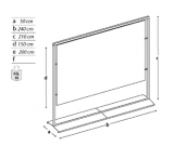 Pannello espositivo SIDEROS'  " lastra composita" con morsetti MD-PN24 - Pannello espositivo SIDEROS'  