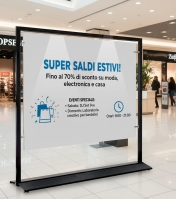 Pannello espositivo SIDEROS'  " lastra composita" con morsetti MD-PN24