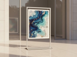 Pannello espositivo SIDEROS'  "lastra in forex" con cavetti e morsetti.MD-PN12C