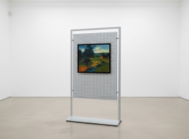 Pannello espositivo SIDEROS'  " lastra punzonata " con morsetti.MD-PN12PU