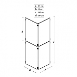 Sistema informativo modulare CLIPPER "stand in valigia" - cm 65x65x195h