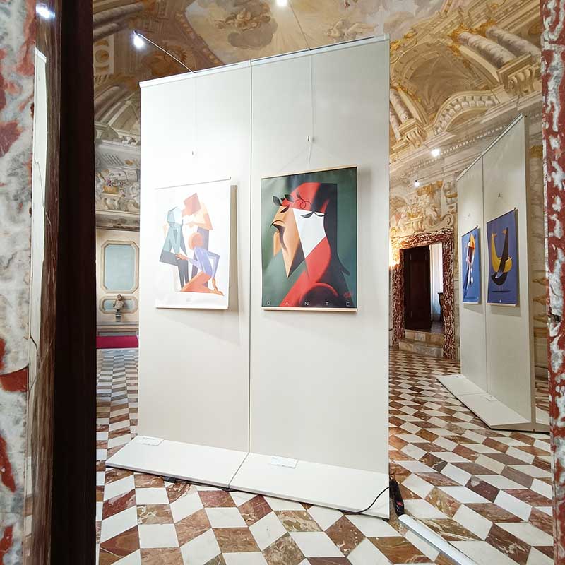 Parete espositiva autoportante modulare e bifacciale per pinacoteche e gallerie d'arte della LINEA OSTENDO foto produzione