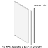 Profilo in alluminio a sezione quadrata per giunzione pannelli MD-MAT135