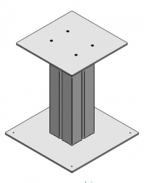 Pedana espositiva linea SIDEROS cm 60x60x70h.