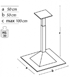 Supporto espositivo linea SIDEROS cm 50x50x100h.
