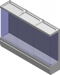 Vetrina espositiva a parete linea THECA cm 60x300x210h MD-VTVP300