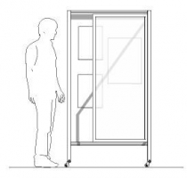 Bacheca autoportante su ruote fondo METALLICO per magneti MD-ALBAM-D2R 