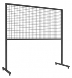 Pannello espositivo autoportante bifacciale su ruote con griglia della linea MACRO cm 206x200h  - Pannello espositivo autoportante bifacciale su ruote con griglia della linea MACRO cm 206x200h 