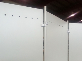 Composizione su ruote EXPO' pannelli in lamiera di acciaio per magneti e ganci