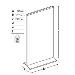 Pareti espositive autoportanti bifacciali su ruote cm 100x250h.